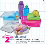 Sistema Lunch Box And Bottles in Assorted Colours And Styles-Each