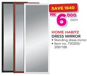 Home Habitz Standing Dress Mirror-Each