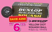 Dunlop Yellow Dot Squash Ball