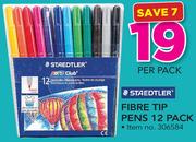 Staedtler 12 Pack Fibre Tip Pens-Per Pack