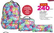 3 In 1 Girls Backpack Including Lunch Bag And Pencil Case-Each