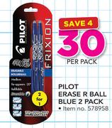 Pilot Erase R Ball Blue 2 Pack-Per Pack