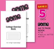 Game Book A4 72 Page Book-Each