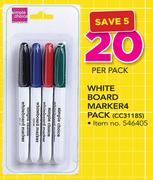 Simple Choice White Board Marker 4 Pack CC3118S-Per Pack