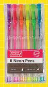 Simple Choice 6 Pack Metallic Gel Pen-Per Pack