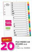 Simple Choice File Index A4 Board A-Z