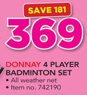 Donnay 4 Player Badminton Set