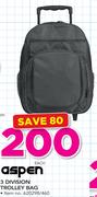 Aspen 3 Divison Trolley Bag-Each