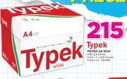 Typek White Paper A4 Box (5x500 Sheets)-Per Box