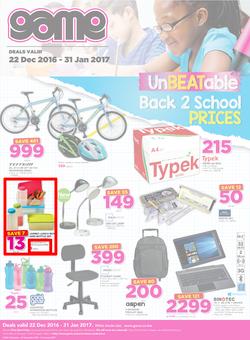 Game Botswana : Gabarone Back to School (22 Dec - 31 Dec 2016), page 1