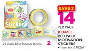 Kenzel 24 Pack Blue Border Labels-Per Pack