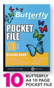 Butterfly A4 20 Page Pocket File-Each