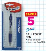 Scripto Ball Point Pen Blue Or Black-Each