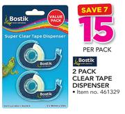 Bostik 2 Pack Clear Tape Dispenser-Per Pack