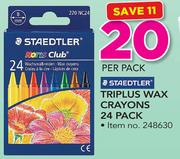 Staedtler Triplus Wax 24 Pack Crayons-Per Pack