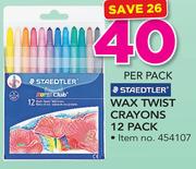 Staedtler 12 Pack Wax Twist Crayons-Per Pack