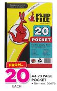 Flip File A4 20 Page Pocket