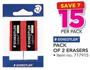Staedtler Pack Of 2 Erasers-Per Pack