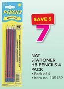 Nat Stationer HB Pencils 4 Pack