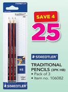 Staedtler 3 Pack HB Traditional Pencils