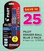 Pilot Eraser Ball Blue 2 Pack