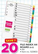 Simple Choice A4 File Index Board A-Z