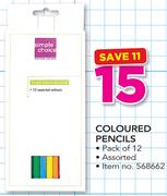 Simple Choice Coloured Pencils Pack Of 12
