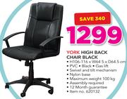 York High Back Chair Black