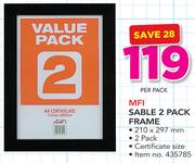MFI Sable 2 Pack Frame-Per Pack
