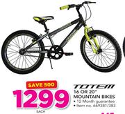 ToTem 16 Or 20" Mountain Bikes