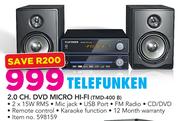Telefunken 2.0 Channel DVD Micro Hi-Fi TMD-400B