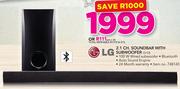 LG 2.1 Channel Soundbar With Subwoofer SH2