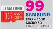 Samsung Evo+ 16GB Micro SD
