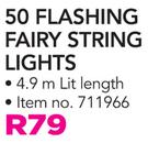 Santa's Trading 50 Flashing Fairy String Lights-Each
