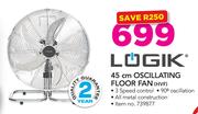 Logik 45cm Oscillating Floor Fan HVF
