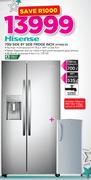 Hisense 700Ltr Side By Side Fridge Inox H700SI-ID