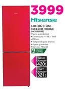 Hisense 420Ltr Bottom Freezer Fridge H420BMIRE