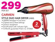 Carmen 2 Piece Style Duo Hair Dryer-Per Set