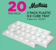 MissMolly 3 Pack Plastic Ice Cube Tray-Per Pack