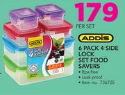 Addis 6 Pack 4 Side Lock Set Food Savers-Per Set