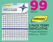 Goldenmart 3 Pack Terry Dishcloths-Each