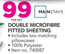 Mainstays Double Microfibre Fitted Sheeting-Per Set