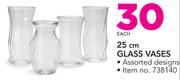 25Cm Glass Vases-Each