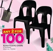Black Plastic Chairs-Any 2