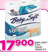 Baby Soft 2 Ply Toilet Tissue-9's Pack