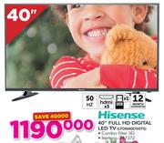 Hisense 40" Full HD Digital LED TV LTDN40D50TS