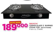 Mikachi Ceran Glass 2 Burner Stove Top MGTD7000BB