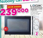 Logik 20Ltr Silver Manual Microwave Oven P70H20L-SES