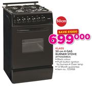 Klass 50cm 4 Gas Burner Stove 4TTG5640BLK