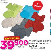 Tuftcraft 3 Piece Embossed Bath Mat Set-Per Set